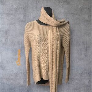 Sonoma cable Knit Sweater SZ L Women Blush Long Sleeve Lagenlook Officewear Fall